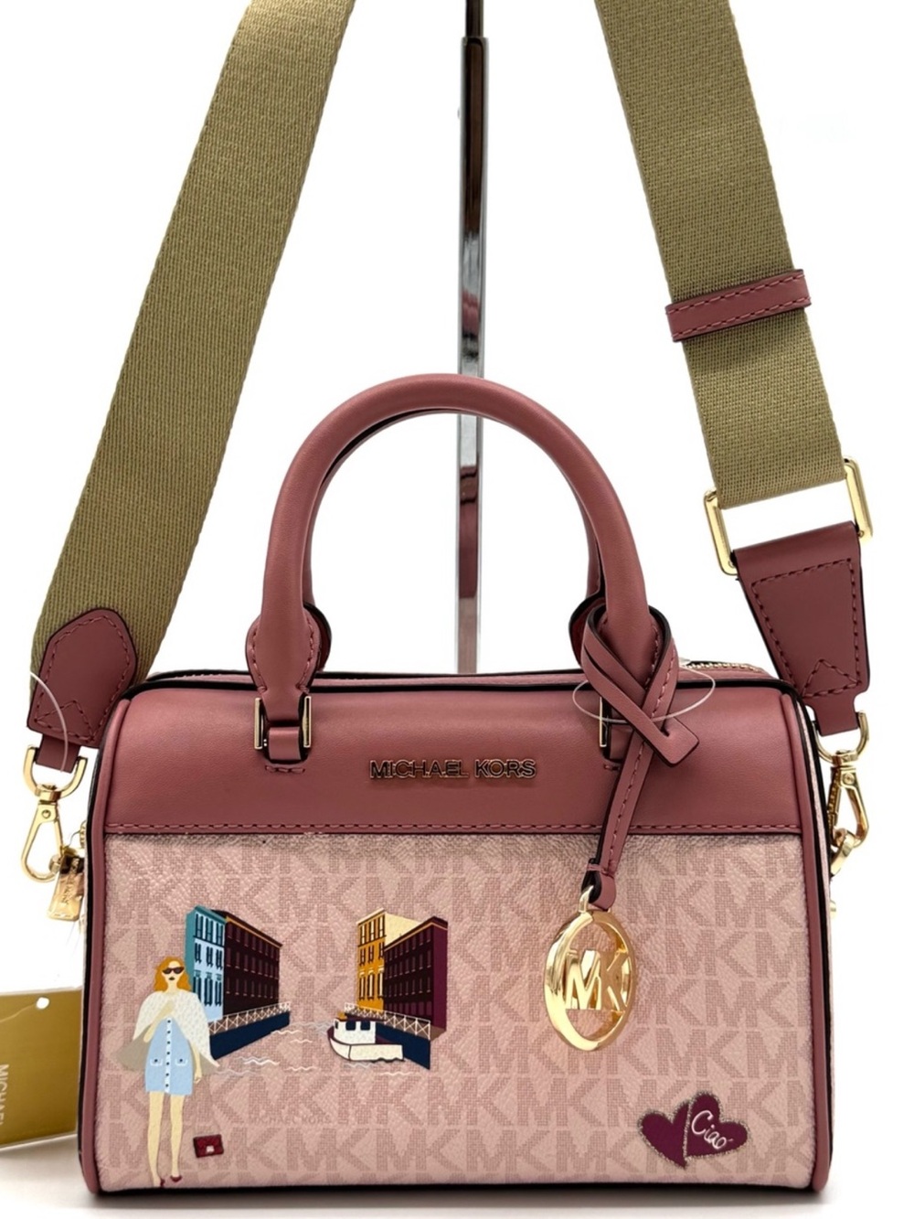 Michael Kors XS Jet Set Travel Girl Duffle Crossbody Bag Powder Blush